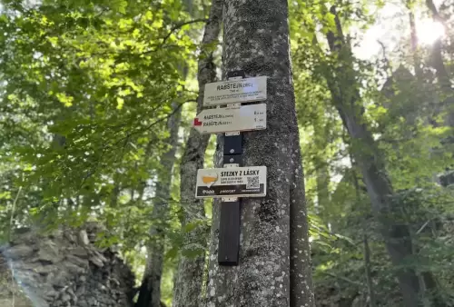 Zřícenina hradu Rabštejn v Jeseníkách - rozcestník